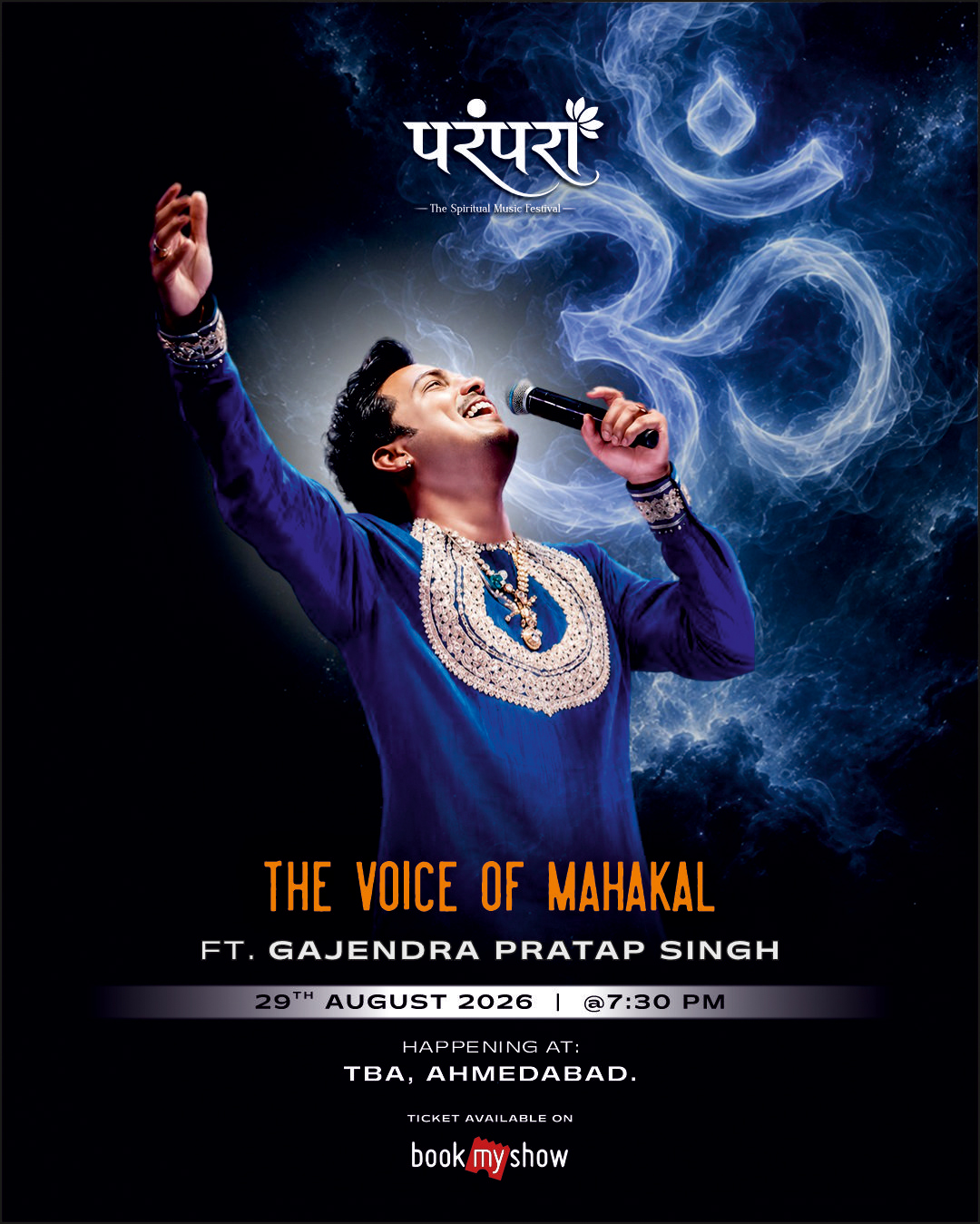 PARAMPARA 2026 Ahmedabad poster featuring Gajendra Pratap Singh live spiritual music festival