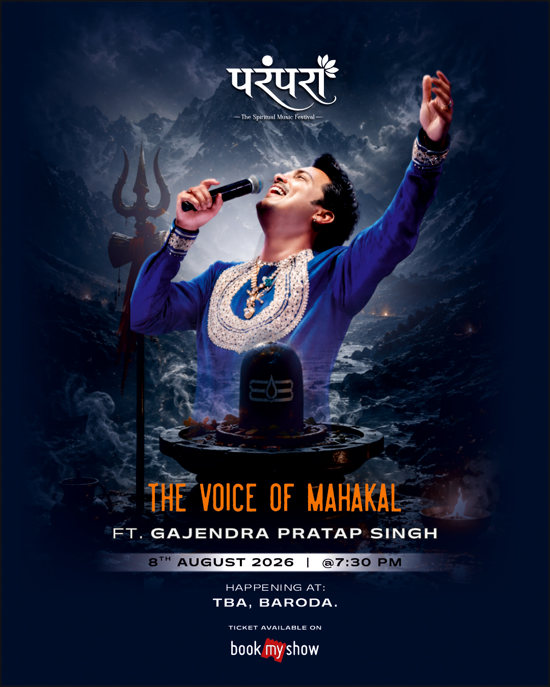 PARAMPARA 2026 Baroda poster featuring Gajendra Pratap Singh live spiritual music festival