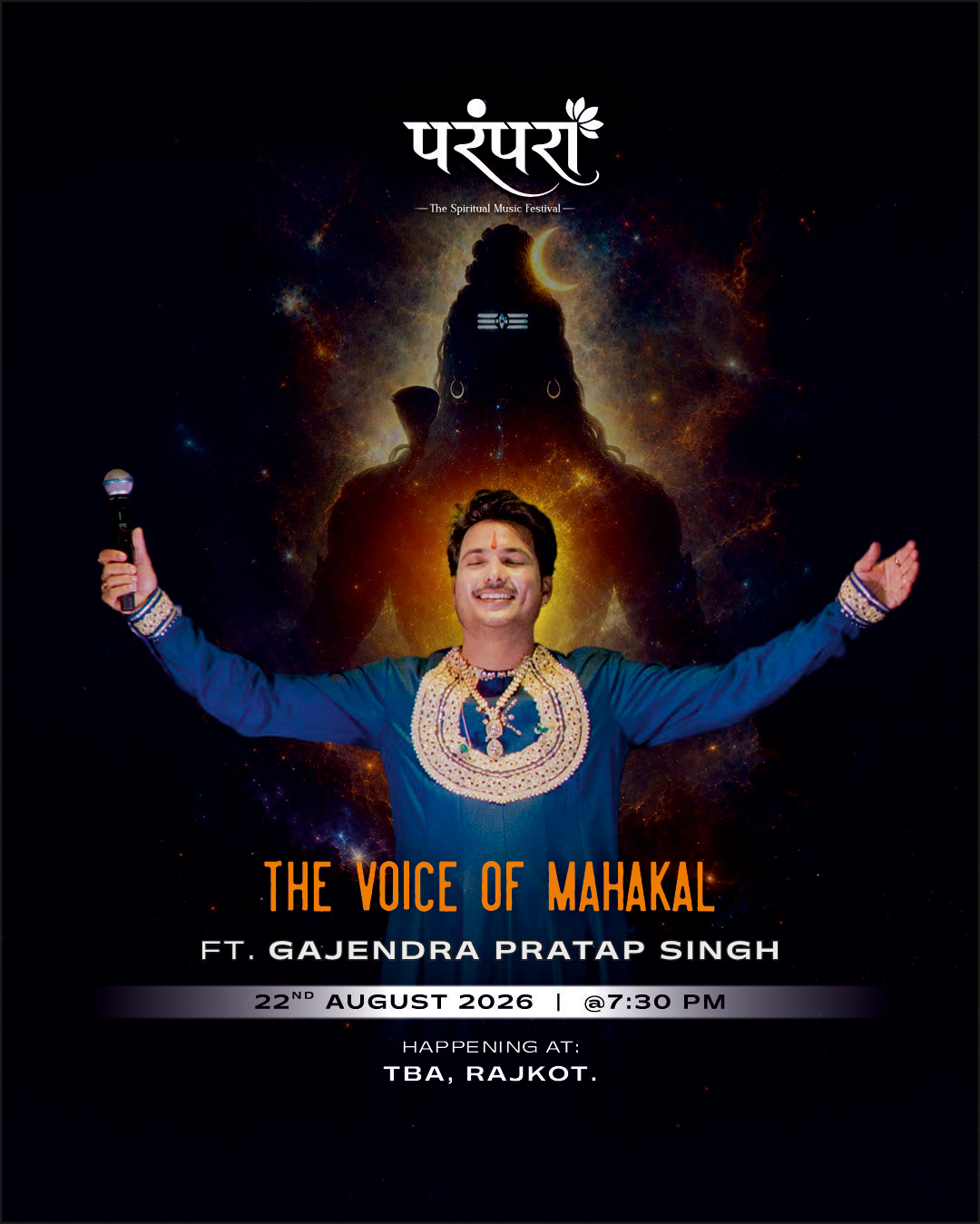 PARAMPARA 2026 Rajkot poster featuring Gajendra Pratap Singh live spiritual music festival