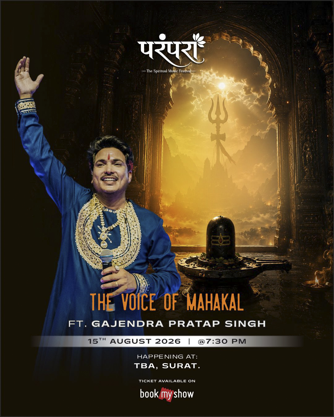 PARAMPARA 2026 Surat poster featuring Gajendra Pratap Singh live spiritual music festival